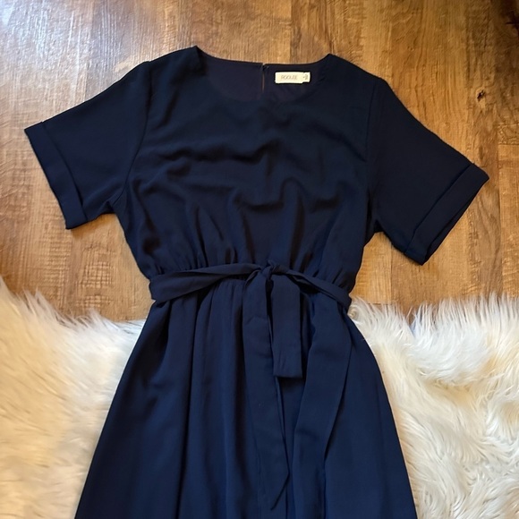 ROOLEE The Classic Taylor Jane Wrap Dress In Dark Blue - Picture 5 of 6